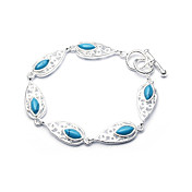 Elegant Fashion Jewelry Six Imitation Gem Stone Charm Silver Plate Bracelet (More Colors)