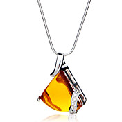 Gorgeous Fashion Jewelry Triangle Imitation Gems Silver Plate Necklace