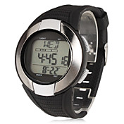 hombres de goma reloj digital de pulsera automático con función de la frecuencia cardíaca (negro)