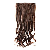 18 Inch Clip In/On  Long Curly Synthetic Hair Extensions - 3 Colors Available