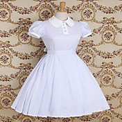 Short Sleeve Knee-length Light Purple Cotton Country Lolita Dress