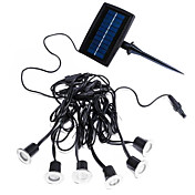 Lot de 6 LED blanche Lampes de terrasse solaires avec 1 panneau en acier inoxydable