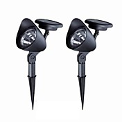 Solar White Light LED Akku Plastic Garden Spotlight (2-Pack)