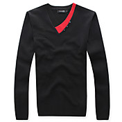 Outono masculino suéter de gola V