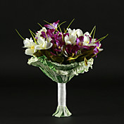 belle ronde bouquet main-attaché de mariée en satin