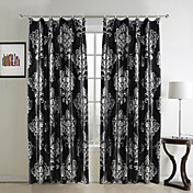 (Twee panelen) traditionele bloemen polyester overgordijnen