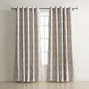 (Two Panels) Luxury Chenille Floral Lined Curtains
