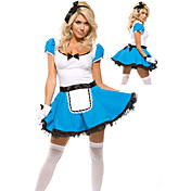 Fancy Blue Maid Dress Halloween Costume(2 Pieces)