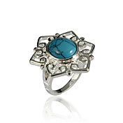 Unique Alloy Round Imitation Gem Stone Ring