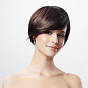 sem tampa 100% do cabelo humano da peruca de cabelo curto e preto em linha reta (0466-hmyy-005)