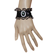 Black Lace Blue Diamond Gothic Lolita Bracelet