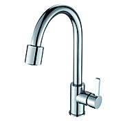 Single Handle Chrome Finish Solid Brass Kitchen Faucet