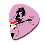 NNPICK - (PGS-3) Compuesto plástico estándar Forma Guitarra / Bajo Picks/6-pack (Modern Girl-Design)