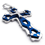 stalen kruis hanger (gratis ketting) (7,4 * 3,9 * 0.7cm)