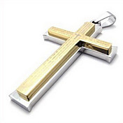 mannen kruis gouden hanger (gratis ketting) (6,1 * 3,2 * 0,5 cm)