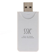 SSK USB 2.0 Card Reader per MS, M2, MicroSD, SD, MMC
