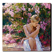 Met de hand geschilderd olieverf People 24 "x 24" Square