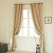 (Two Panels) Luxury Country Floral Linen Lined Curtains