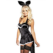 Sexy Black Bunny Girl Dress Halloween Costume(2 Pieces)