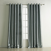 (Deux panneaux) rideaux opaques de polyester relief de bandes classiques