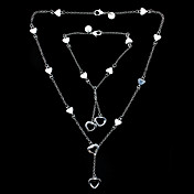 Bijoux magnifiques plaqué argent Petits Coeurs Femmes Ensemble-y compris collier, bracelet