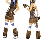 Sexy Brown Fur Elephant Halloween Costume(4 Pieces)