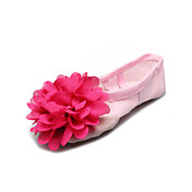 Precioso Zapatos hechos a mano lienzo de baile de Split-sole Ballet Slipper con la flor para los niños