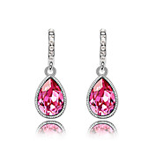 Charming Platinum Plated Oval Crystal Stud Earrings(More Colors)