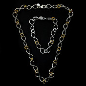 Elegant Silver Plated 8 Shape Women's Jewelery Set Including Necklace,Bracelet