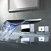 cambia colore portato cascata diffusa lavandino rubinetto del bagno (con finitura cromata)