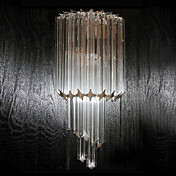 60W E14 Golden Finish Wall Light with Crystal Glass Strips