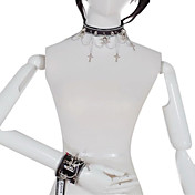 Rivets en métal Headmade Et Crâne Punk Lolita PU Collier Et Bracelet