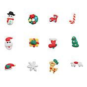 24pcs Christmas Style 3D Ceramic Finger Nail Decoration