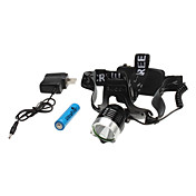 3-Mode Cree XM-L T6 LED Rechargeable Headlamp (10w, 900LM, 2x18650, AC Charger)