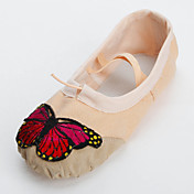 Elegant Handmade Canvas With Butterfly Dance Shoes Split-sole Ballet Slipper For Kids