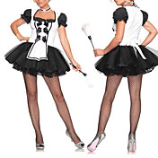 Sexy Girl Hvid og sort polyester Maid Suit