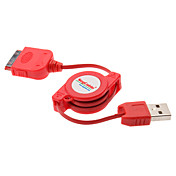 USB retráctil de cable de carga para iPhone 4, 4S y otros (colores surtidos)
