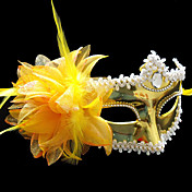 Luxury Golden Princess Flower PVC Party Half-face Mask