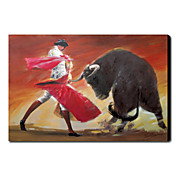 Hand Painted Oliemaleri Animal Bullfight 1211-AN0055