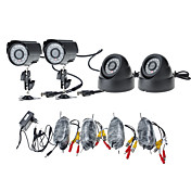 Dag / Nacht bewakingscamera pak van 4 stuks (2 Waterproof Outdoor Camera's & 2 Indoor camera's)