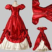 Short Sleeve Floor-length Red Satin Princess Lolita Dress