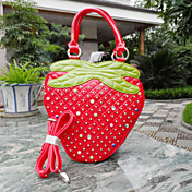Handmand Red Strawberry PU Leather Sweet Lolita Shoulder Bag/Handbag wiyh Drill