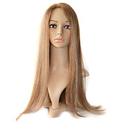 llena del cordón atado a mano de 22 pulgadas recto sedoso 100% indian remy cabello peluca