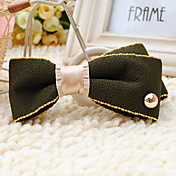 Handmade Dark Green and Pink Velvet 14cm Bow Classic Lolita Headdress