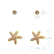 Estrellas de mar de aleación Juegos circón Pendientes (4 piezas)