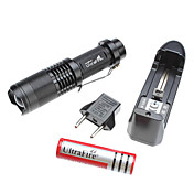ultrafire SK68 3-Modus CREE XM-L T6 LED-Taschenlampe Zoom Set (1000lm, 1x18650)