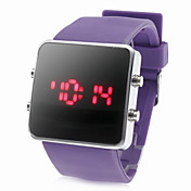 Silikon-Band  Unisex Gelee Sport  Armbanduhr mit LED -Anzeige (Lila)