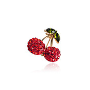 Red Cherry Zircon Alloy Brooch