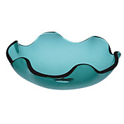 Contemporary Transparent Tempered Glass Round Bathroom Sink with Water Drain and Mounting Ring