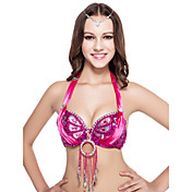 dancewear de poliéster con tapa de pedrería espectáculo de danza del vientre para las damas más colores